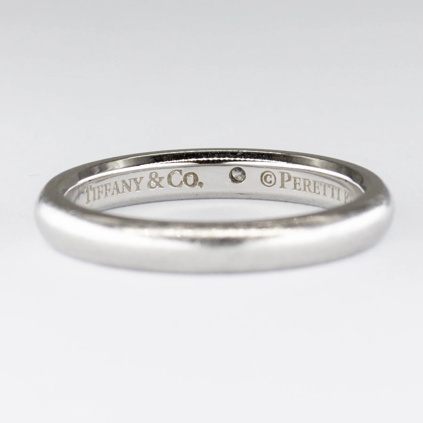'Tiffany & Co.' Elsa Peretti Platinum Band Ring with Diamond | 0.02ctw | SZ 7