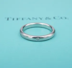 Tiffany & Co. Elsa Peretti Platinum Diamond Wedding Band Ring Sz 6 2.7mm RG4223