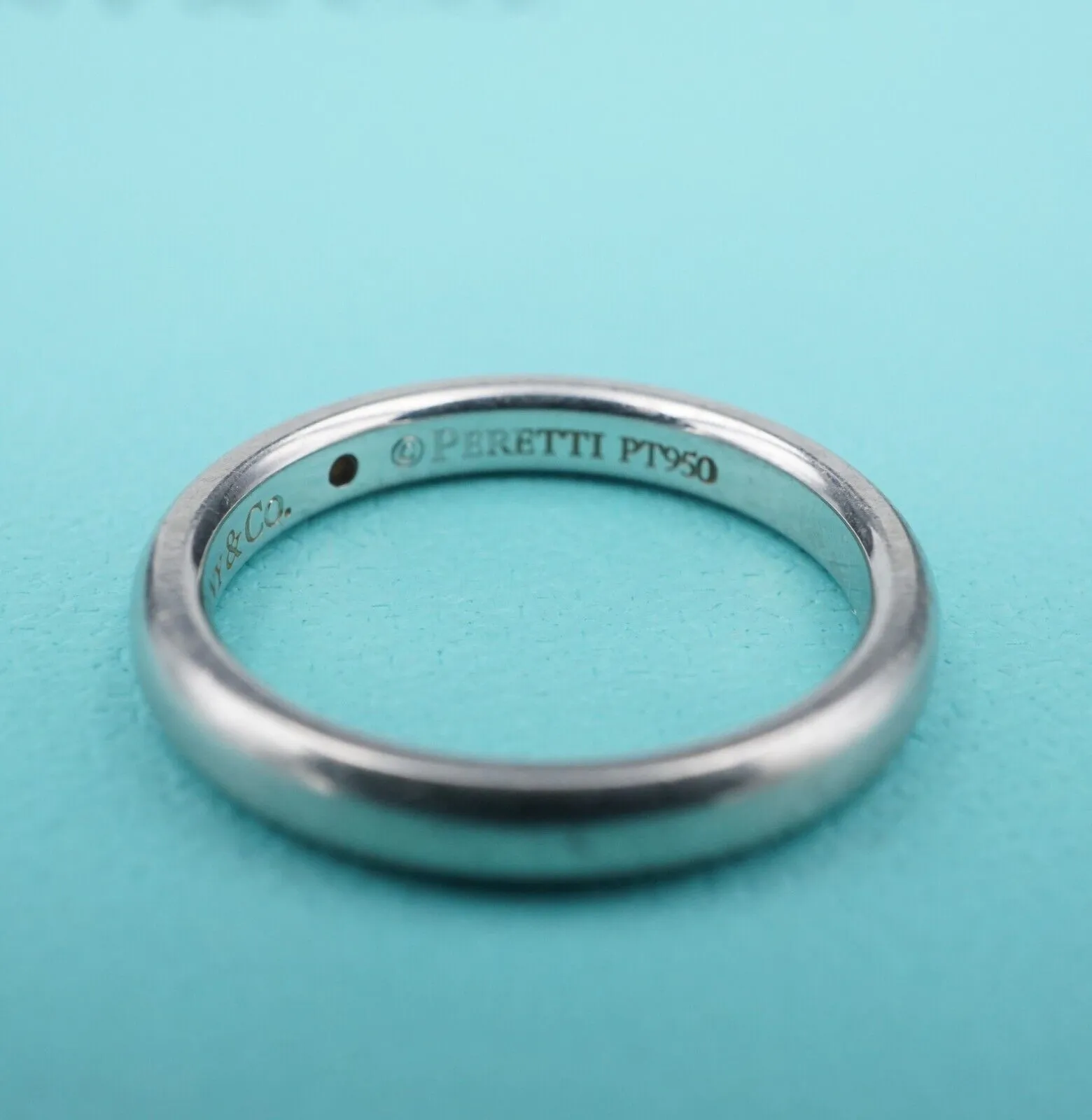 Tiffany & Co. Elsa Peretti Platinum Diamond Wedding Band Ring Sz 6 2.7mm RG4223