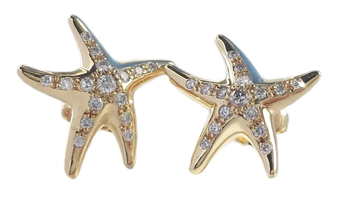 Tiffany & Co. Elsa Peretti Starfish Diamond Stud Earrings