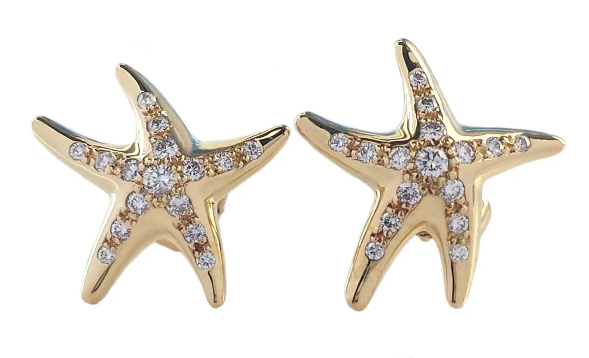 Tiffany & Co. Elsa Peretti Starfish Diamond Stud Earrings