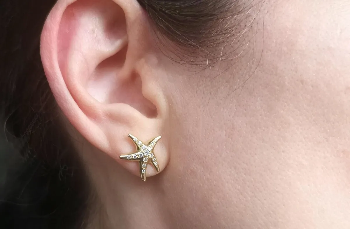 Tiffany & Co. Elsa Peretti Starfish Diamond Stud Earrings