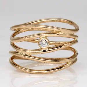 'Tiffany & Co' Elsa Peretti Wave Five-Row Diamond Ring | 0.05ct | SZ 6.25 |