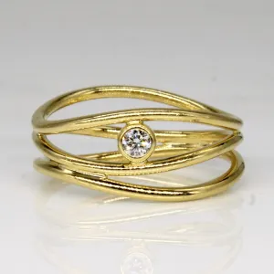 'Tiffany & Co' Elsa Peretti Wave Three Row Diamond Ring | 0.05ct | SZ 4.5 |