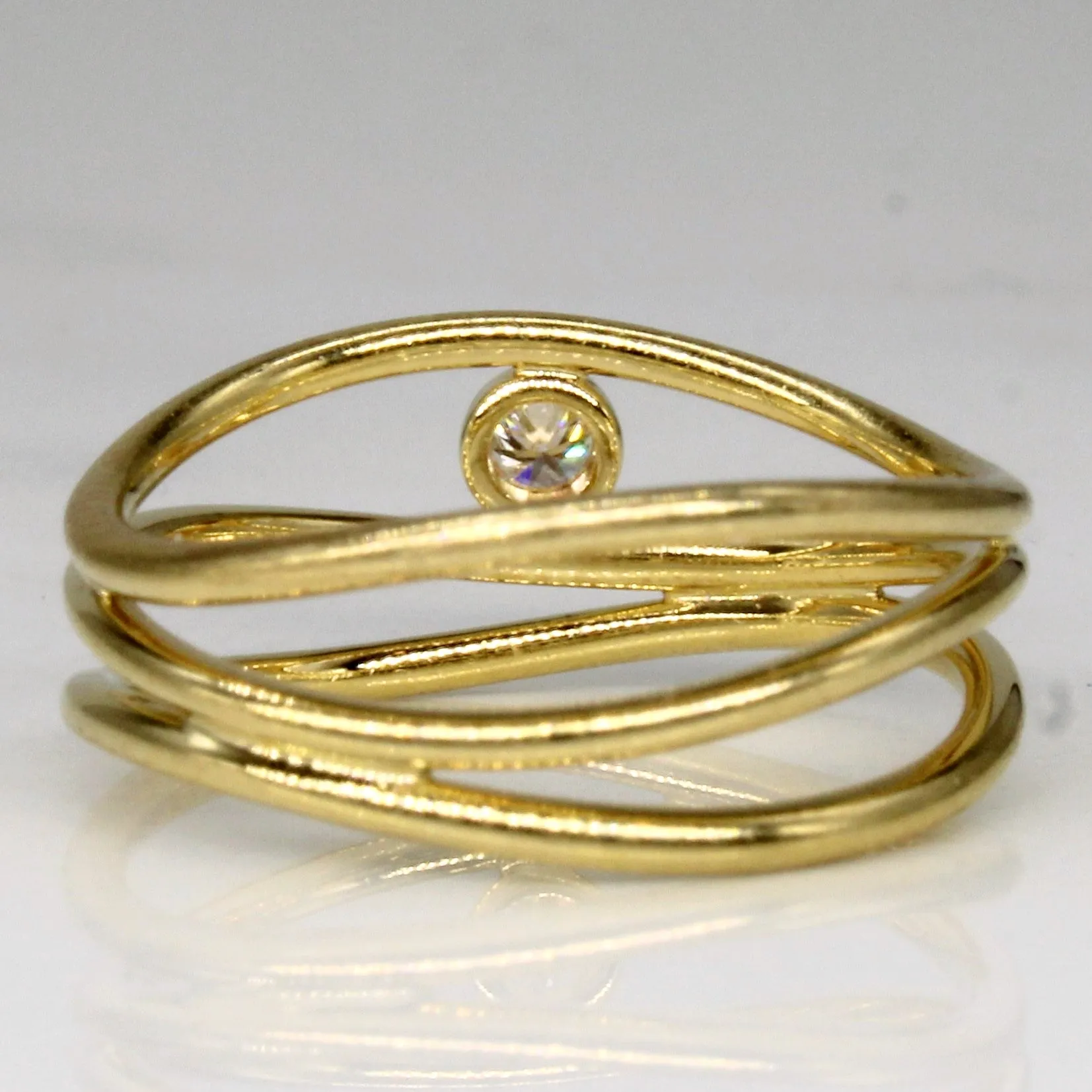 'Tiffany & Co' Elsa Peretti Wave Three Row Diamond Ring | 0.05ct | SZ 4.5 |