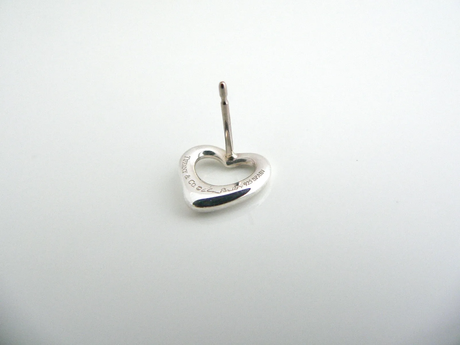 Tiffany & Co Heart SINGLE EARRING Sterling Silver Peretti Open Heart Piercing Parts Replacement