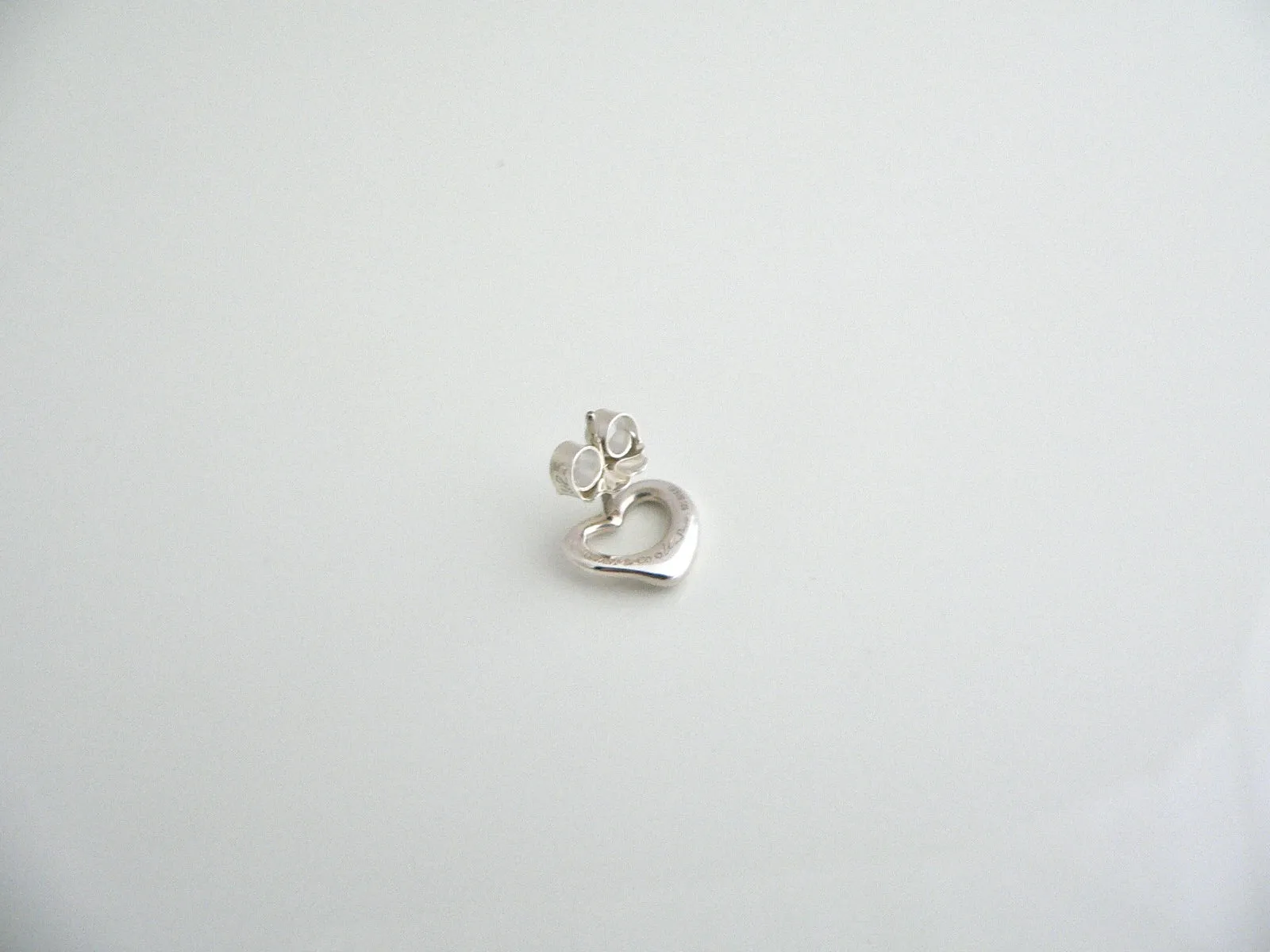 Tiffany & Co Heart SINGLE EARRING Sterling Silver Peretti Open Heart Piercing Parts Replacement