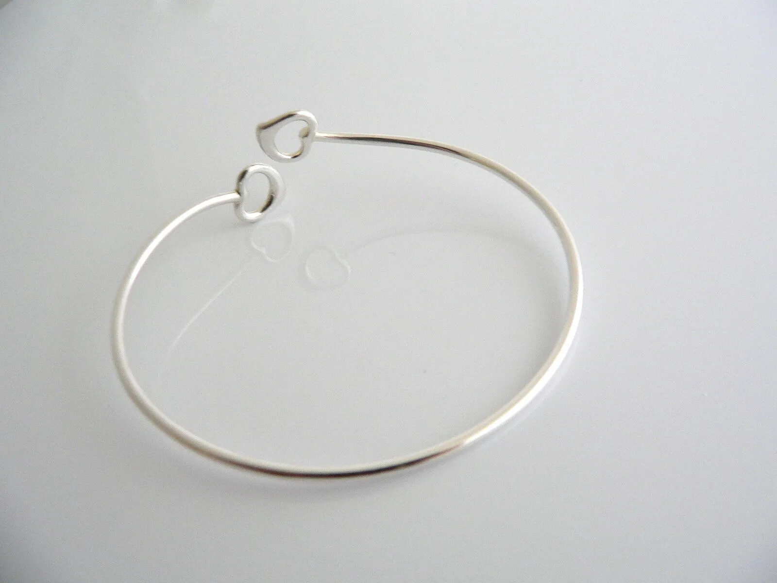 Tiffany & Co Open Heart Bangle Bracelet Peretti Silver Gift Love Art