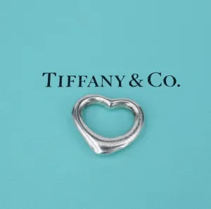 Tiffany & Co Open Heart Pendant Elsa Peretti Sterling Silver 21mm PS2153