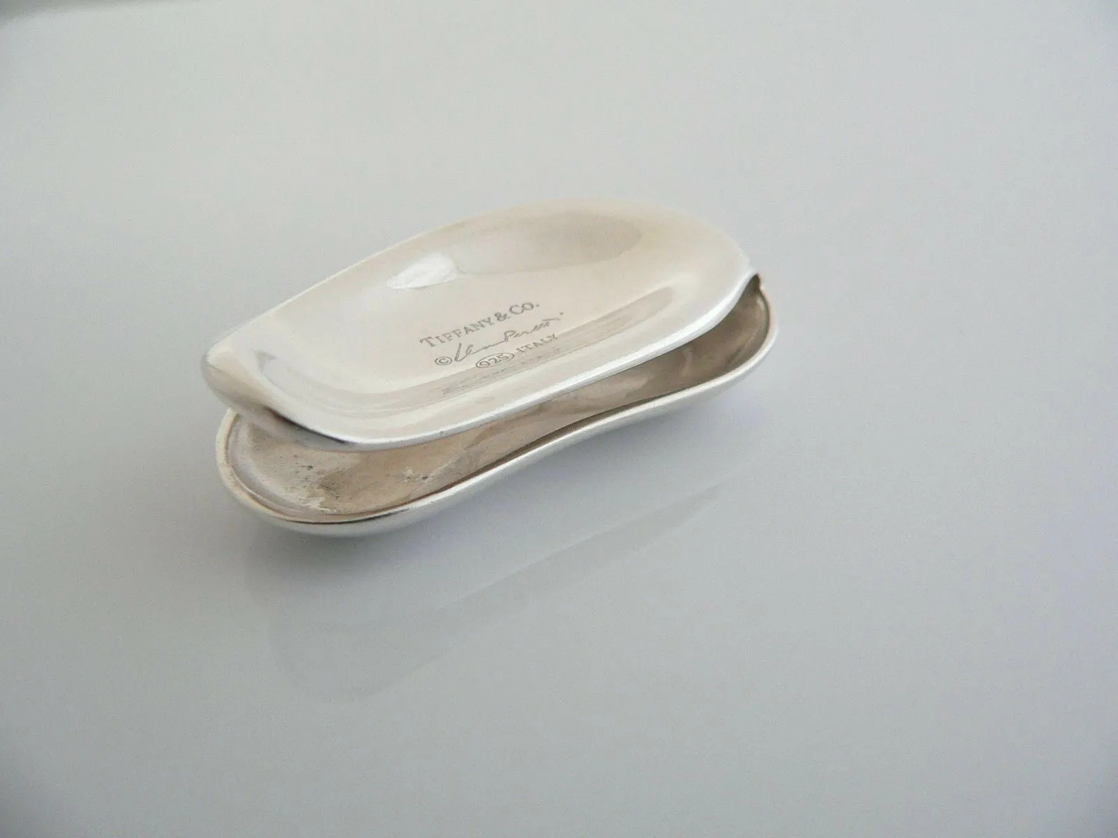 Tiffany & Co Silver Peretti Bean Money Clip Holder Engravable Gift Love