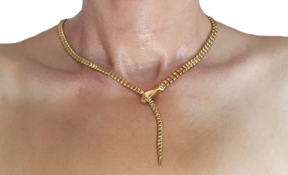 Tiffany & Co. Snake / Serpent Necklace in 18k Yellow Gold, 20 inch
