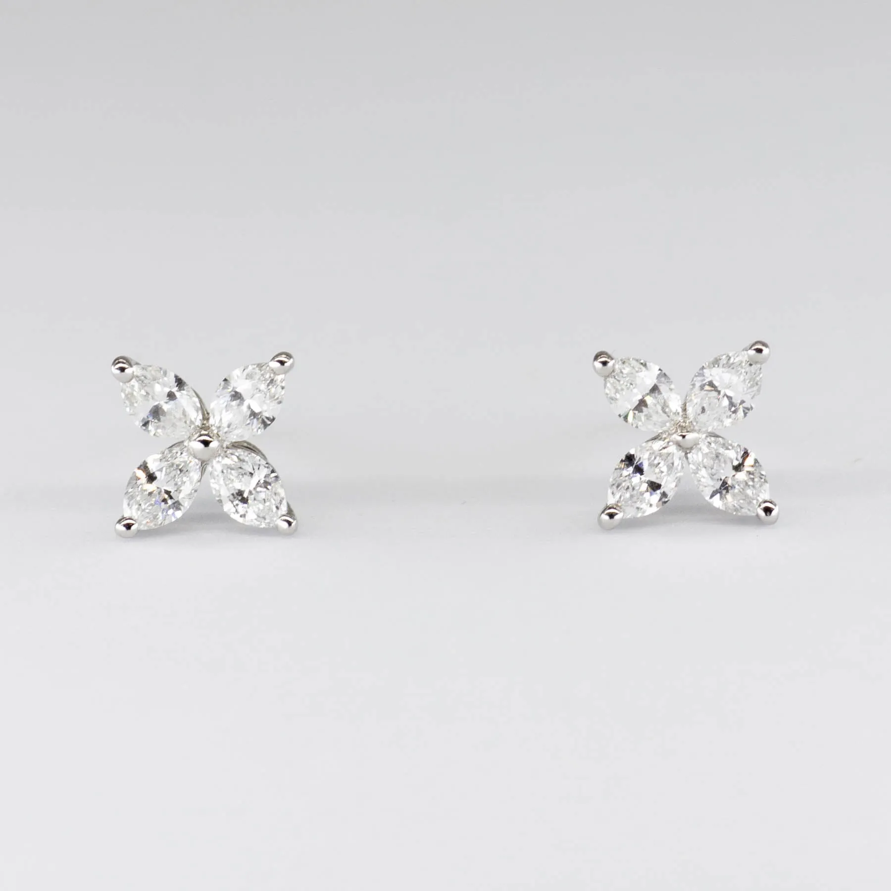 'Tiffany & Co.' Victoria Diamond Earrrings in Platinum | 0.64ctw |