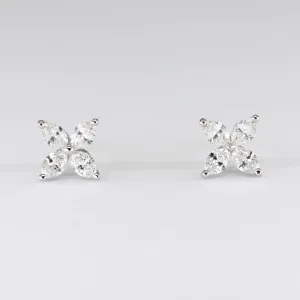 'Tiffany & Co.' Victoria Diamond Earrrings in Platinum | 0.64ctw |