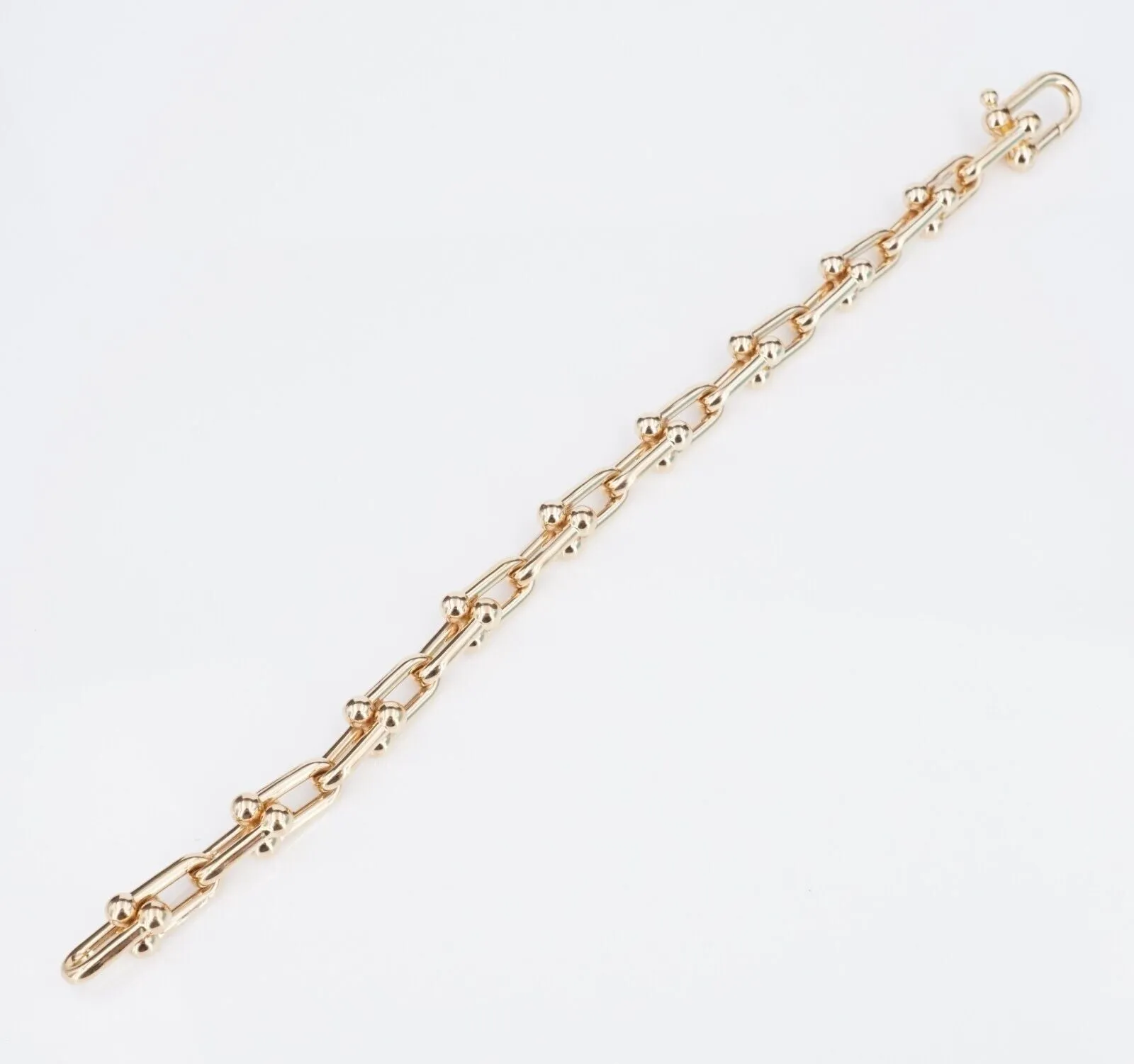 Tiffany Co. 18k Rose Gold HardWear Medium Link Bracelet 6.5" 9.25mm Large BG939