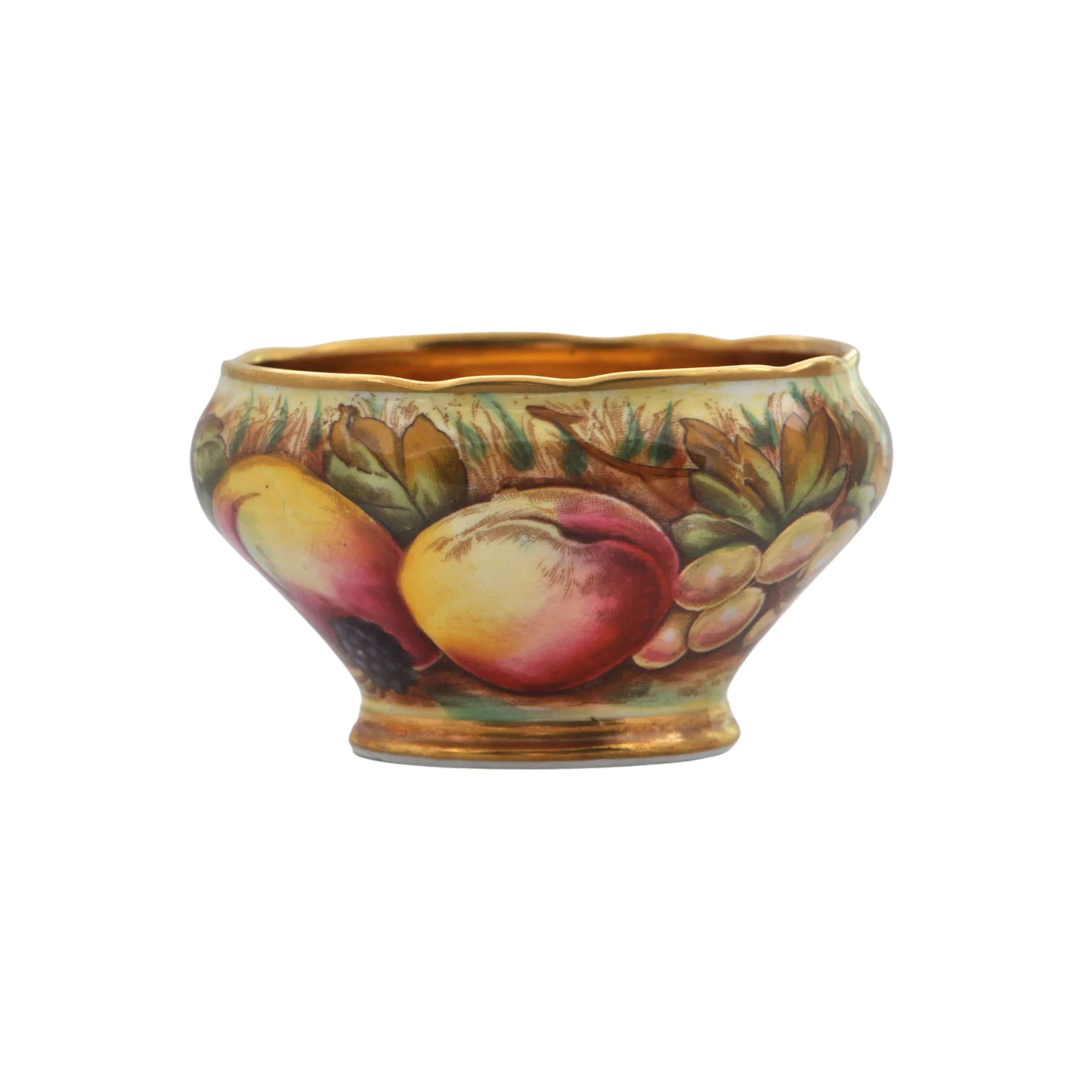Vintage Aynsley 'Orchard Gold' Creamer and Open Sugar Bowl Set Signed 'N.Brunt' and 'D.Jones'