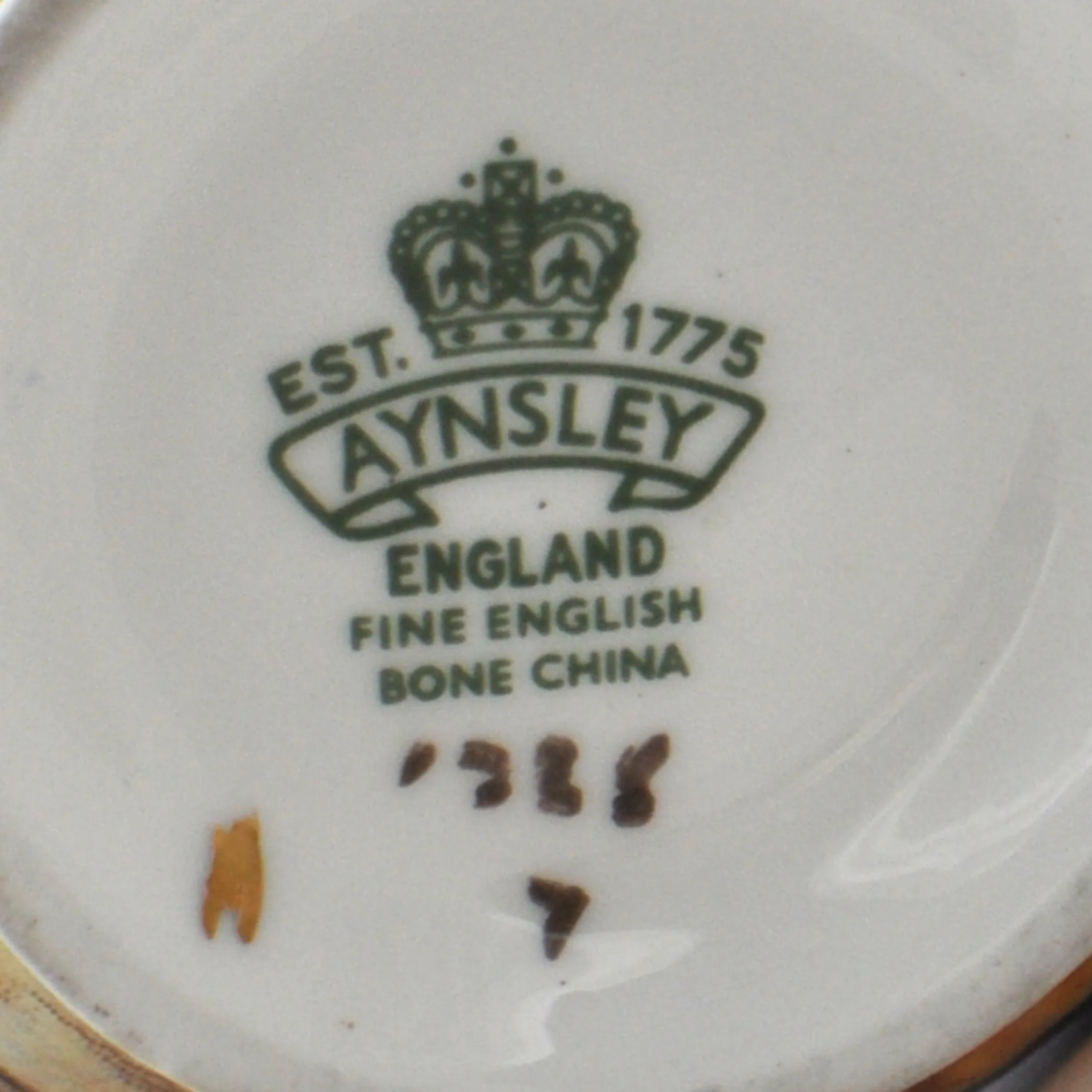 Vintage Aynsley 'Orchard Gold' Creamer and Open Sugar Bowl Set Signed 'N.Brunt' and 'D.Jones'