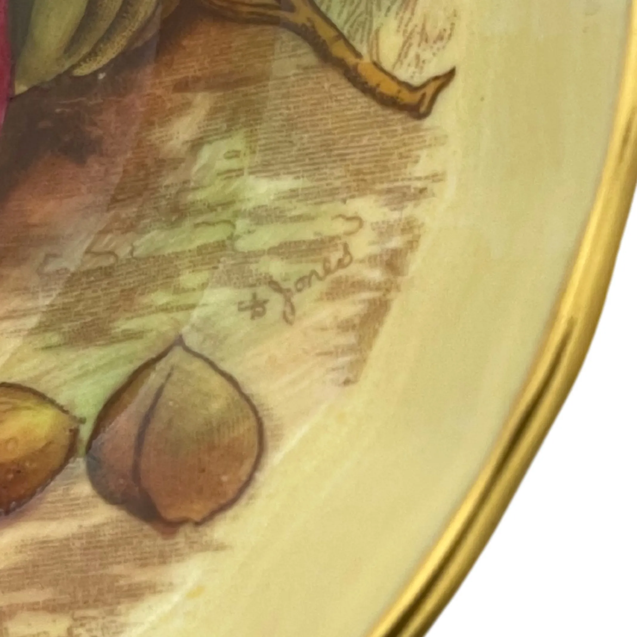Vintage Aynsley 'Orchard Gold' Finger Bowl Trinket Dish Signed Jones