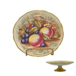 Vintage Aynsley 'Orchard Gold' Small Pedestal Nut and Candy Dish Signed D. Jones