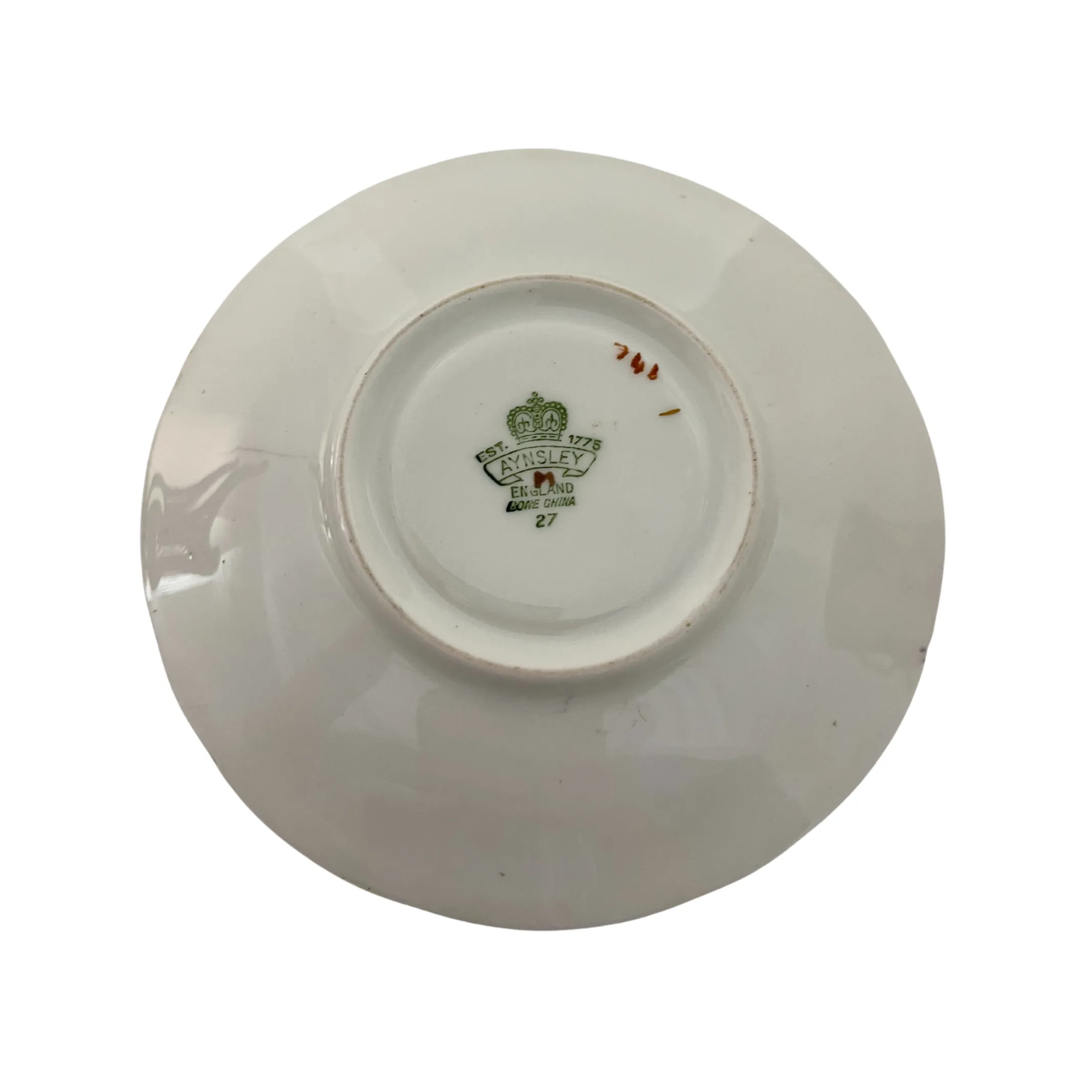 Vintage Aynsley 'Orchard Gold' Small Teacup and Saucer Signed 'N.Brunt'