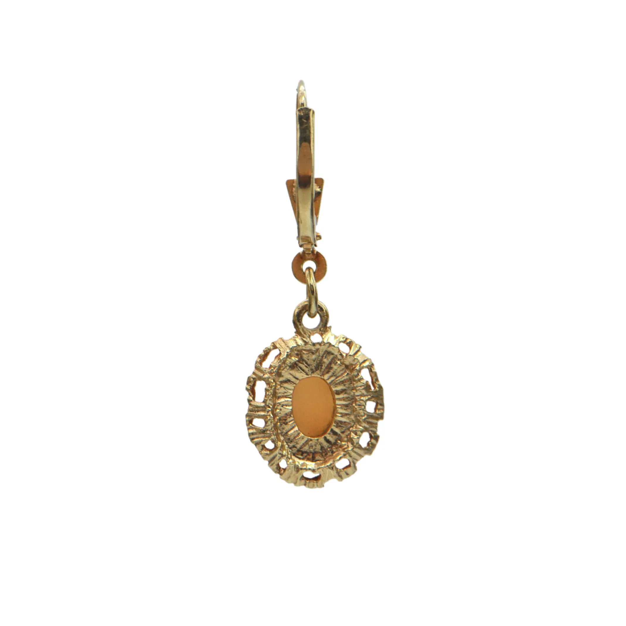 Vintage Cameo 14K Gold Drop Earrings