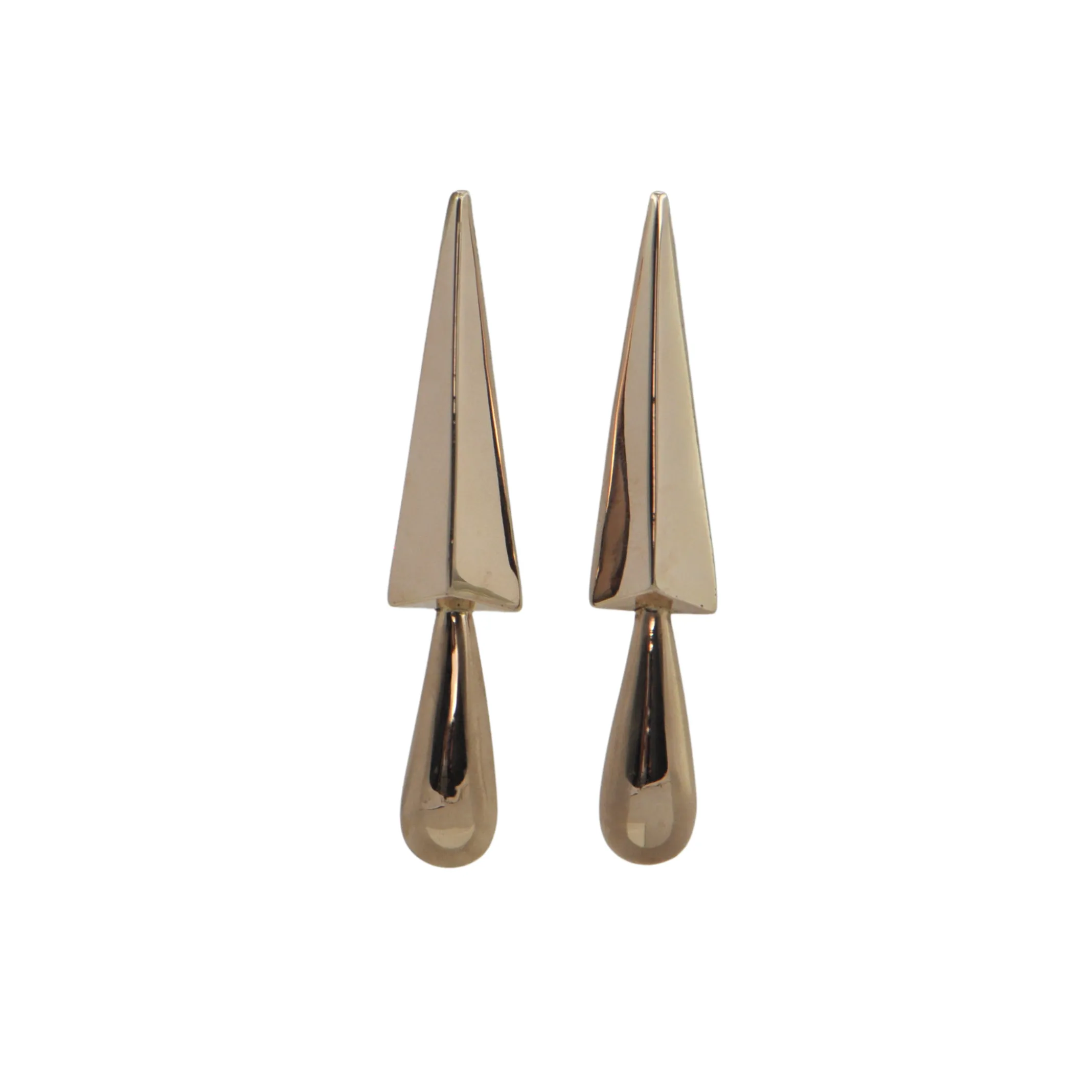Vintage Hollow 18k Rose Gold Large Drop Earrings