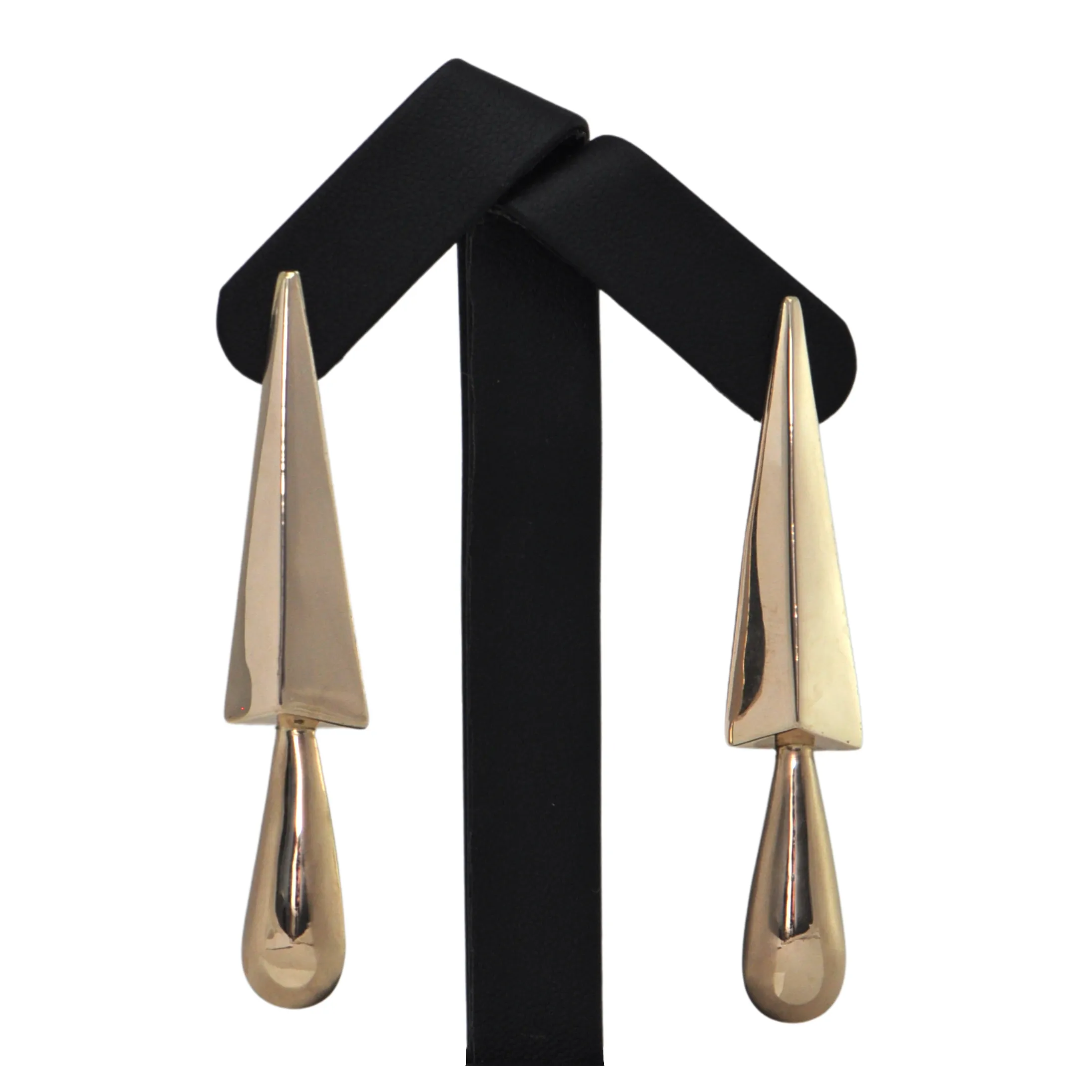 Vintage Hollow 18k Rose Gold Large Drop Earrings
