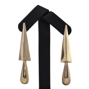 Vintage Hollow 18k Rose Gold Large Drop Earrings